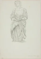 Estudio para "El espejo de Venus": Figura femenina arrodillada