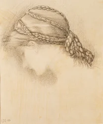 Cabeza de mujer, (detalle) de un cuaderno de bocetos, 1886
