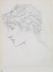 Cabeza coronada con hojas, 1897