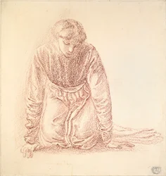 Figura Arrodillada de una Mujer