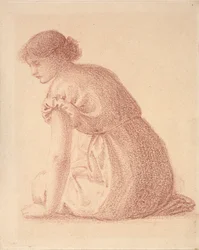 Figura sentada de una mujer, finales del siglo XIX