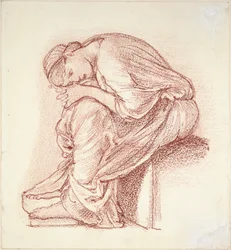 Figura sentada de una mujer, finales del siglo XIX