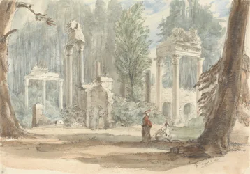 Las ruinas de Leptis Magna tal y como aparecen en el Parque Real de Virginia Water