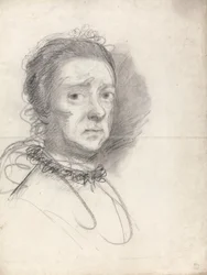 Cabeza de una anciana; estudios de la Disputa de Rafael