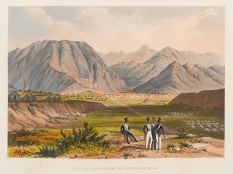 Ciudad de Caubul, desde la carretera de Jellalabad