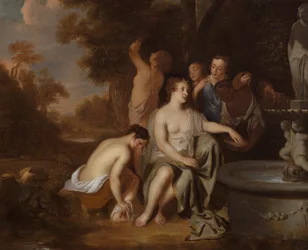 Diana y sus ninfas en una fuente