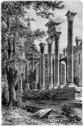 Restos de un teatro romano en Besançon, Francia, 1882-1884
