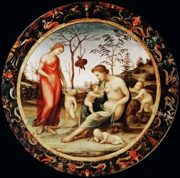 Alegoría del Amor Venus terrestre con Eros y Venus celeste con Anteros y dos cupidos