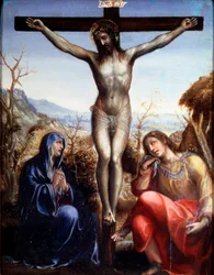 La Crucifixión con la Virgen y San Juan Bautista
