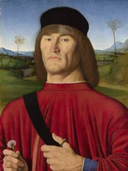 Un hombre con un clavel, c. 1495