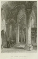 Catedral de Chartres, parte trasera del coro desde el pasillo norte