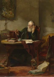 (detalle) John Milton visitando a Galileo Galilei cuando era prisionero de la Inquisición