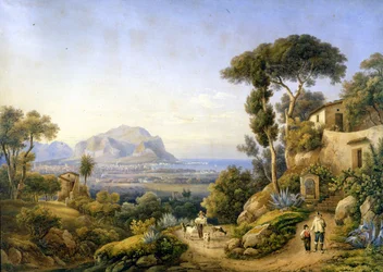 Palermo y Monte Pellegrino. Pintura de Salomon Corrodi