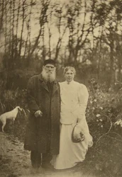 El autor ruso Leo Tolstoy y su esposa Sophia Tolstaya, Rusia, 1895