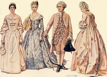 Ropa durante el Reinado de Jorge II 1750-1760, 1903, 1937