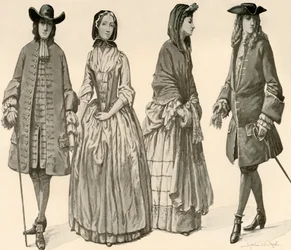 Vestimenta durante los reinados de Carlos II, Jacobo II, Guillermo y María 1682-1700, 1903, 1937