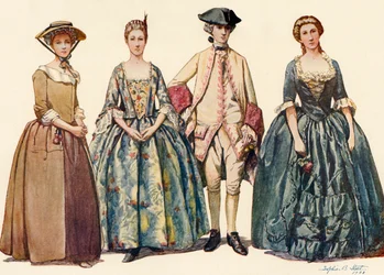 Ropa durante los reinados de Jorge I y II 1725-1745