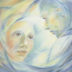 Encuentro, 2002 (pastel sobre papel)