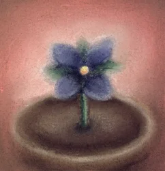 Pequeña flor (pastel sobre papel)