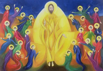 Icono de la Resurrección (acrílico sobre panel)