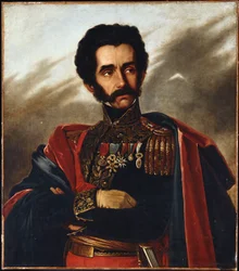 Retrato del Libertador, Simón Bolívar, medio cuerpo, en uniforme de gala, c.1840