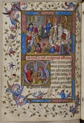 Agregar. 28962, f.281v, Alfonso V asiste a Misa, del Salterio y Horas de Alfonso V de Aragón. c.1442 (vitela)