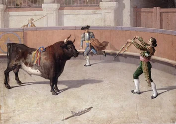 Escena de tauromaquia, siglo XIX
