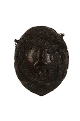 Frasco de polvo de coco tallado, colonial español, c.1800 (coco)