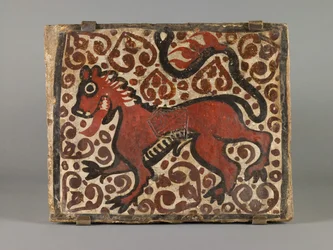 Azulejo de techo, segunda mitad del siglo XV (loza pintada en barbotina)