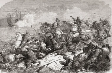 Intento chino de invasión de Japón en el siglo XIII, publ. 1878 (impreso)