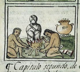 Códice de la conquista de México: momificación de un cadáver