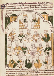 Concilio de Toledo, miniatura en "Primacía de la Iglesia Toledana"
