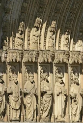 Detalle del Portal del Perdón, portal central de la fachada oeste de la Catedral de Toledo, comenzada en 1418