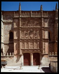 Detalle de la fachada gótica plateresca de la universidad