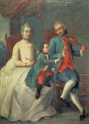 De El caballero de pura cepa y su esposa española surge el joven español (óleo sobre lienzo)
