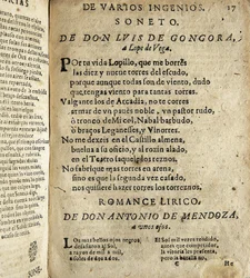 GOGOORA Y ARGOTE, Luis de (1561-1627). Poeta español del Siglo de Oro; VEGA CARPIO, Félix Lope de (1562-1635). Soneto a Lope de Vega", poema incluido en "Poesías varias de grandes ingenios españoles", recopilación realizada por Ios