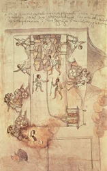 Esclavos indios colocando los cimientos de la catedral de Ciudad de México, c.1522