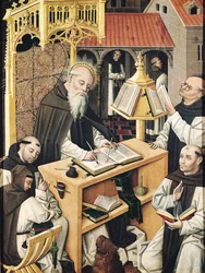 Interior de un scriptorium, Escuela de Segovia