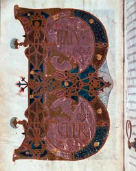 Letra B (Beatus). Miniatura del 