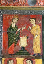 Misa de San Hilario, altar, detalle, primera mitad del siglo XIII (temple sobre madera)