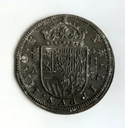 Moneda de corona de plata de cuatro reales del reinado de Felipe III de España y Portugal (1578-1621)