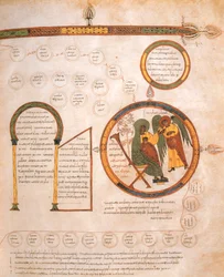La Anunciación a María y la Genealogía de Jesús, de la Biblia Visigótica-Mozárabe de San Isidoro, fol.10r., A.D. 960