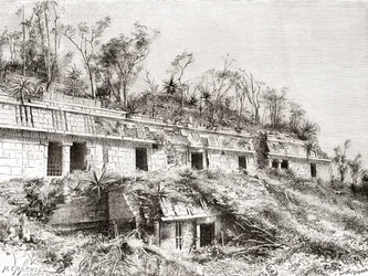 El Palacio de las Máscaras o Palacio Codz Poop, Kabah, Yucatán, México
