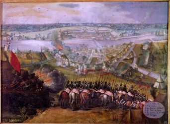 El asedio de Maestrich por los españoles en 1579. El asedio de Maastricht (o Maestricht) en los Países Bajos fue un episodio de la Guerra de los Ochenta Años (1568-1648) que vio el ascenso de las provincias del norte