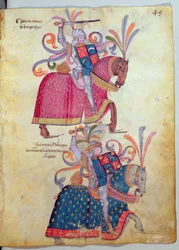 Dos caballeros, del Libro de Los Caballeros de Santiago