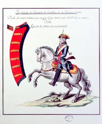 Uniforme de los Voluntarios del Regimiento de Caballería de La Habana, 1763