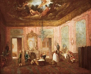 Vista del interior de un castillo en Valencia. Pintura anónima. Siglo XIX. Valencia. Museo de Bellas Artes San Pio V.