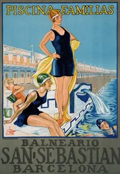 Póster vintage del balneario de Barcelona