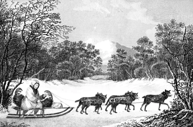 El modo de viajar en invierno en Kamtschatka, siglo XIX