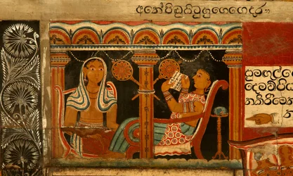 Pintura mural en la Casa de Imágenes del Templo Subdharama, Dehiwala